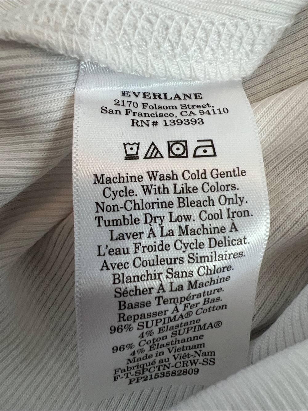 Everlane White Luxe Rib Crew Short Sleeve Top Size XS NWT - Picture 4 of 5